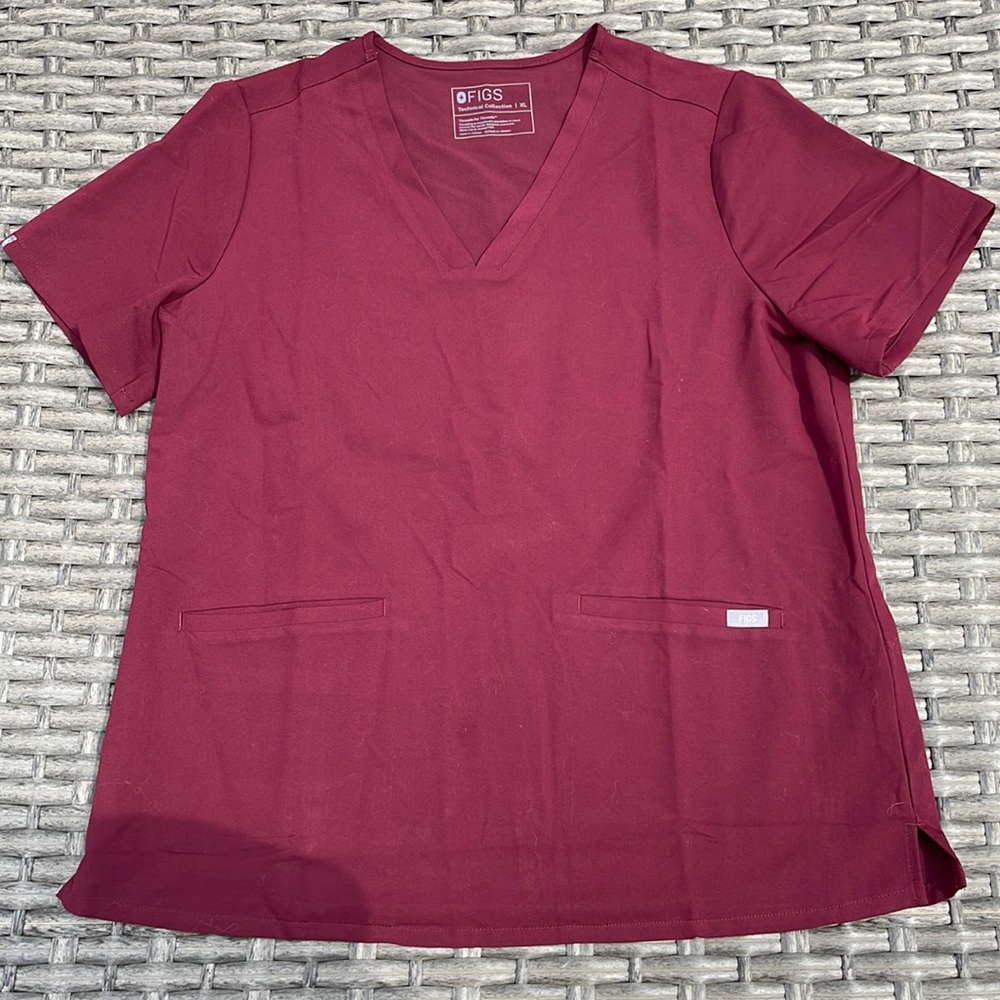 Fig’s Maroon Scrub Top